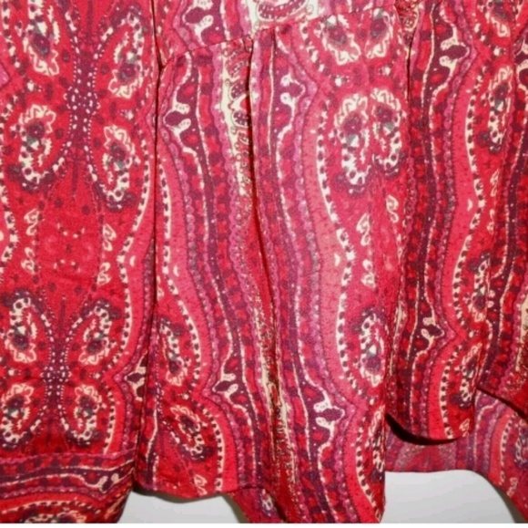 Sanctuary Dark Red Boho Babydoll Top Small - Picture 4 of 4
